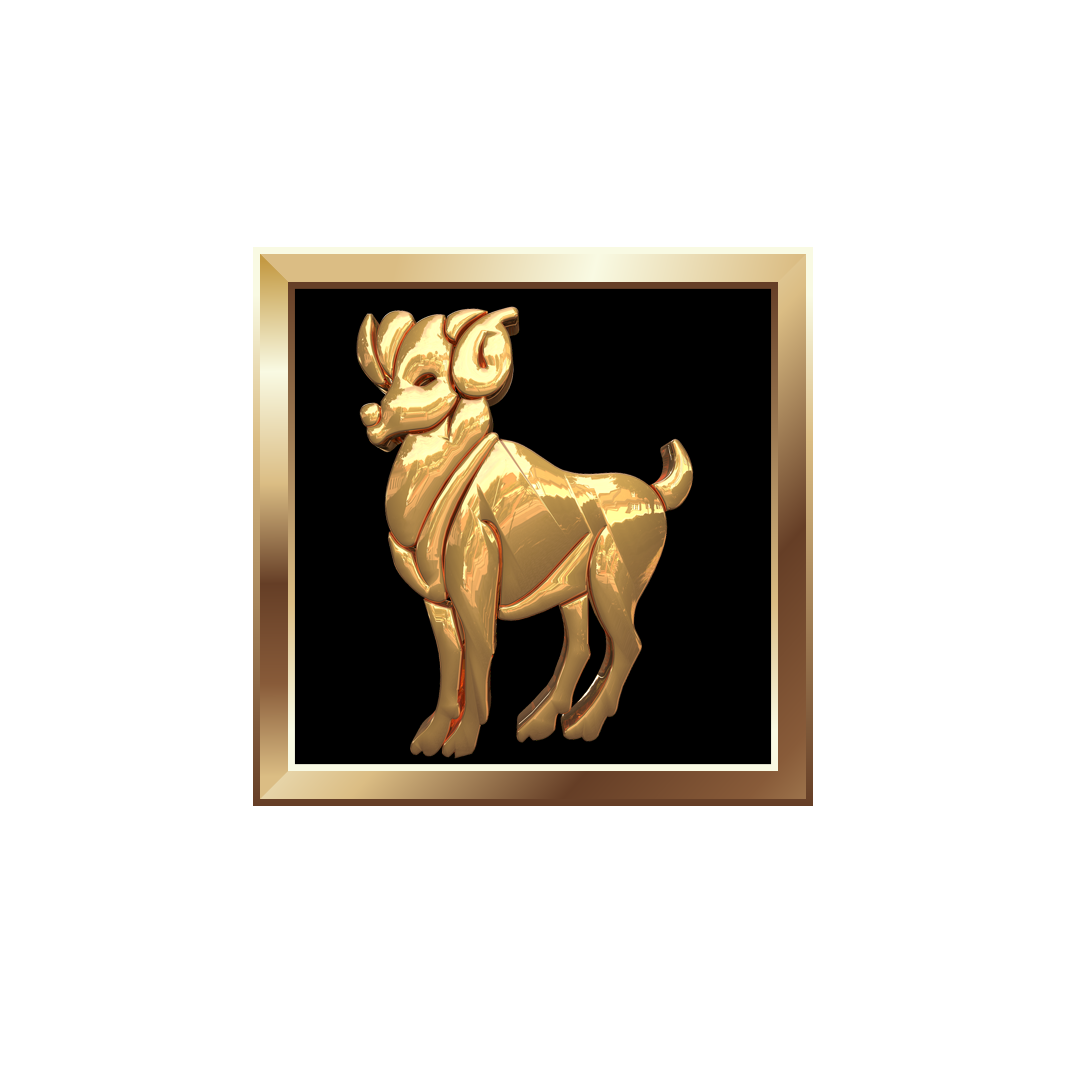 Aries gold symbol png, gold Aries png, Aries gold PNG image, zodiac Aries transparent png images download